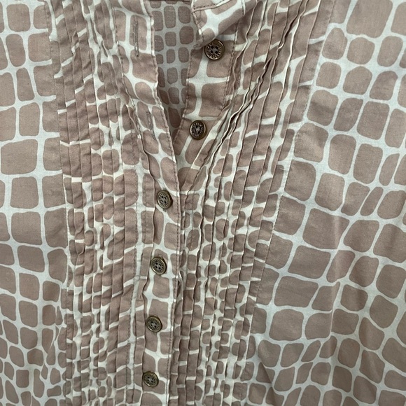 Isaac Mizrahi giraffe Animal Print Top plus size 2X tunic button up - Picture 2 of 7